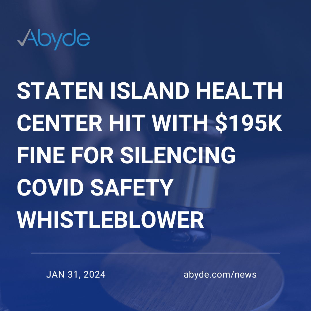 Staten Island Health Center Hit with $195K Fine for Silencing COVID Safety Whistleblower