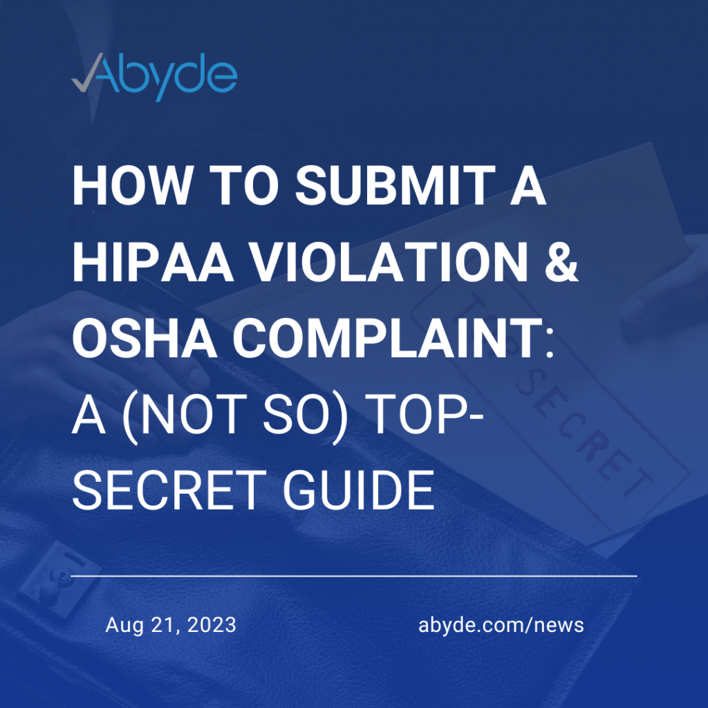 Submitting a HIPAA and OSHA Complaint